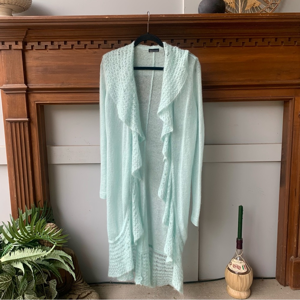 Moda International ruffle cardigan sweater